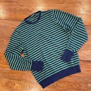 Sid Mashburn woven Striped Green and Blue Men's Sweater